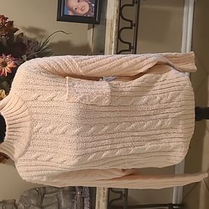 36- Vintage Partners Mervyns Pink Mock Neck Pocket Long Sleeve Oversized Sweater